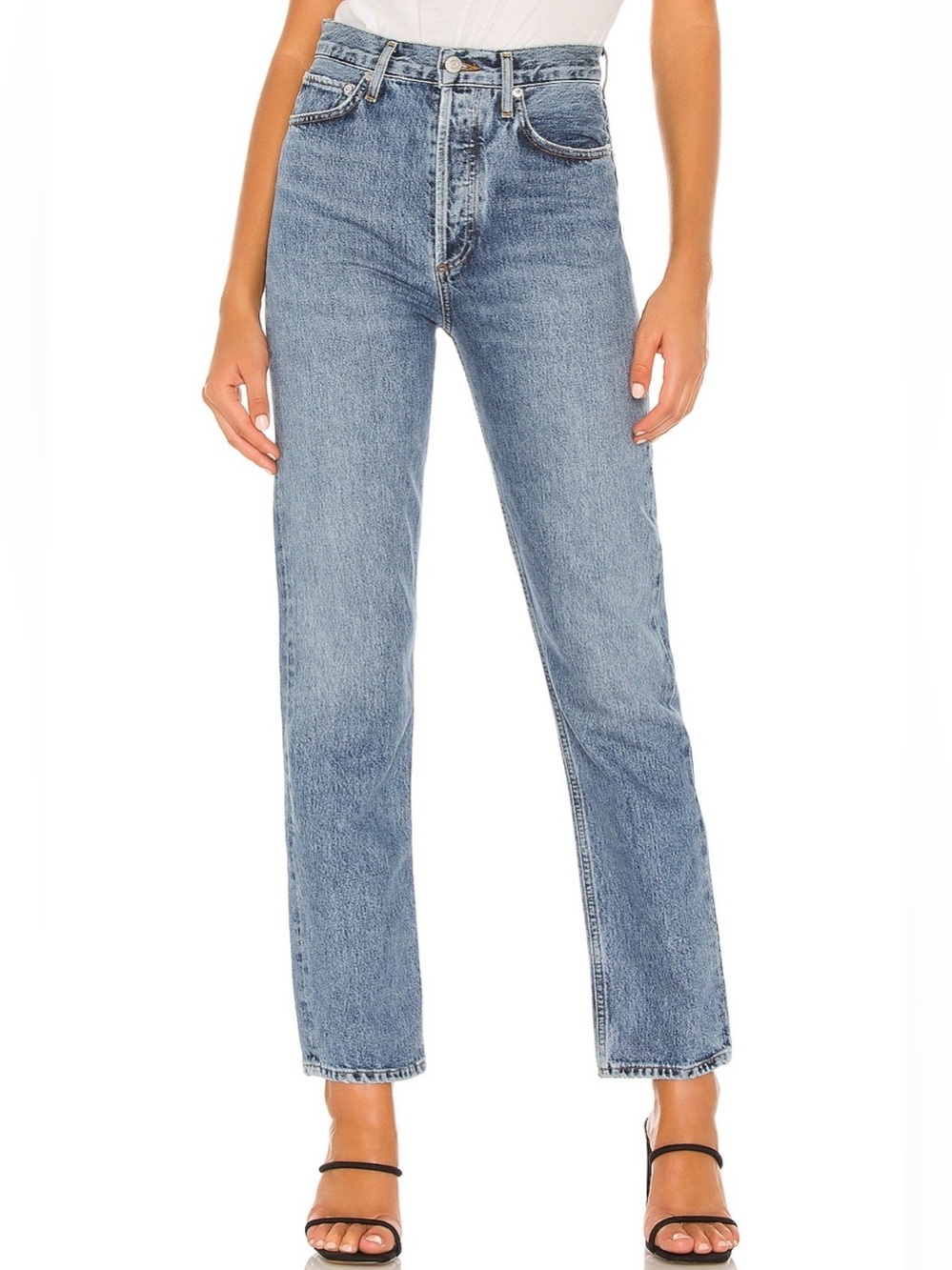 Agolde 90’s Pinch Waist Blue Denim Jeans Sz 30 Straight Leg